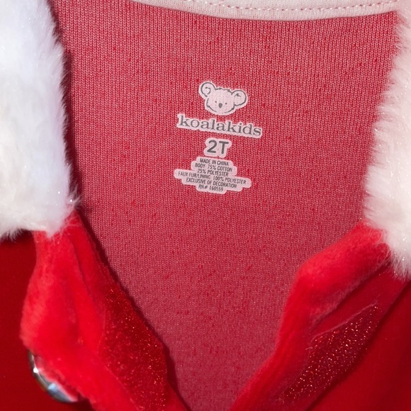 NEW.  Koala Kids Girls size 2T Santa 2 pc. Outfit.  75% cotton 25% polyester. - Picture 6 of 8